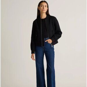 Quince Double-Faced Merino Wool Bomber Jacket - Black